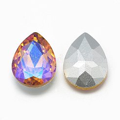 Pointed Back Glass Rhinestone Cabochons&nbsp;RGLA-T017-10x14mm-08