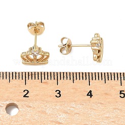 Brass Micro Pave Clear Cubic Zirconia Stud Earrings&nbsp;EJEW-D323-03G