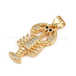 Brass Micro Pave Cubic Zirconia Pendants&nbsp;KK-C116-02A-G