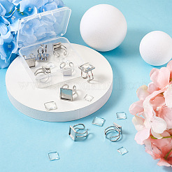 1 Box 9Pcs 304 Stainless Steel Cuff Pad Ring Settings&nbsp;DIY-PJ0001-11