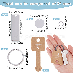 DIY Rectangle & Flat Round Blank 201 Stainless Steel Keychain Making Kits&nbsp;DIY-SP0002-26