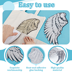 4 Pairs 4 Styles PVC Paillette Embroidered Cloth Sew on Patches&nbsp;PATC-GA0001-74