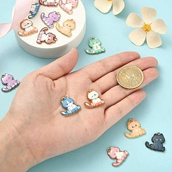 16Pcs 8 Styles Alloy Enamel Pendants&nbsp;ENAM-CJ0004-93