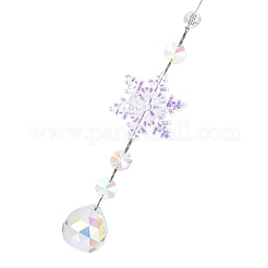 AB Color Glass Snowflake Pendant Decorations&nbsp;AJEW-Q144-02P-02