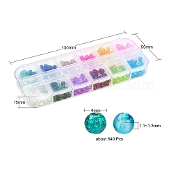 540Pcs 12 Colors Spray Painted Crackle Glass Beads Strands&nbsp;CCG-YW0001-08