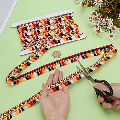 5 Yards Rainbow Color Polyester Fringe Ribbon&nbsp;SRIB-WR0001-16