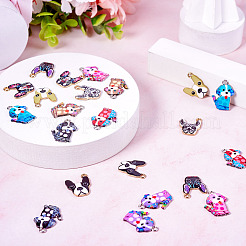 22Pcs 11 Styles Alloy Enamel Pandants&nbsp;FIND-TA0004-95