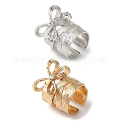 Alloy Rhinestone Bowknot Wide Open Cuff Rings for Women&nbsp;RJEW-S412-07KCG