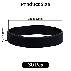 Flat Plain Silicone Cord Bracelet for Men Women&nbsp;BJEW-WH0016-32I