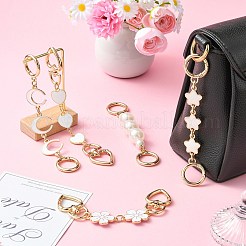 5Pcs 5 Styles Alloy White Enamel Bag Extension Chains&nbsp;FIND-CJ0004-46