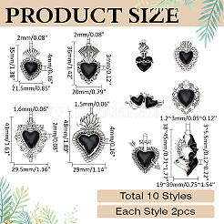 20Pcs 10 Sytyles Alloy Enamel Pendants&nbsp;ENAM-ME0001-11