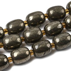 Natural Pyrite Beads Strands&nbsp;G-Z131-D01-02