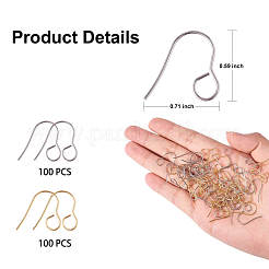 100Pcs 2 Colors 316 Surgical Stainless Steel Earring Hooks&nbsp;JX216A