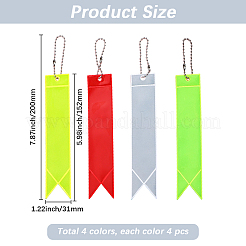 16Pcs 4 Colors Rectangle PVC Plastic Reflect Light Pendant Decorations&nbsp;HJEW-GF0001-79