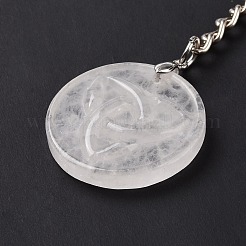 Natural Quartz Crystal Trinity Knot Pendant Keychain&nbsp;KEYC-E038-02P-06