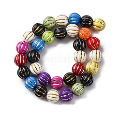 Grooved Resin Beads Strands&nbsp;RESI-M023-01G-G