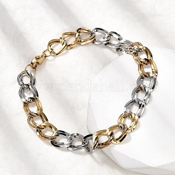 304 Stainless Steel Cuban Link Chain Bracelets for Women&nbsp;LS-BJEW-D377-01C