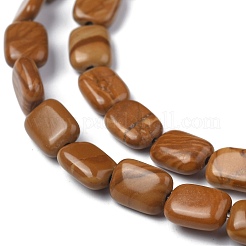Natural Yellow Wood Lace Stone Wooden Jasper Beads Strands&nbsp;G-Z006-B04