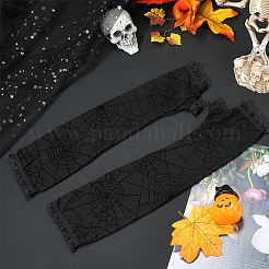 Spider Web Polyester & Spandex Long Fingerless Gloves for Women&nbsp;AJEW-WH20007-89A