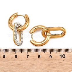 304 Stainless Steel Rhinestone Hoop Earrings&nbsp;EJEW-T057-02G