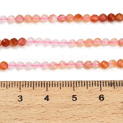 Gradient Color Natural Rose Quartz & Red Hematoid Quartz Beads Strands&nbsp;GG-CBA1668-A03-3mm
