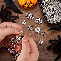 100Pcs 10 Styles Tibetan Style Alloy Pendants&nbsp;TIBEP-CJ0001-80