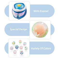 18Pcs 9 Colors Transparent Acrylic Enamel Beads&nbsp;TACR-TA0001-15
