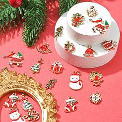 20Pcs 10 Styles Christmas Alloy Enamel Pendants&nbsp;ENAM-CJ0004-49