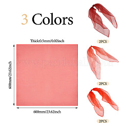 6Pcs 3 Colors Solid Color Nylon Silk Scarf for Women Girls&nbsp;AJEW-TA0003-33A-01