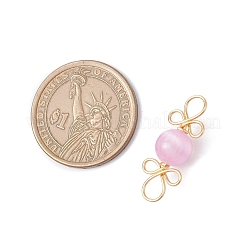 Dyed Natural Selenite Round Links Connector Charms&nbsp;PALLOY-TA00298-01