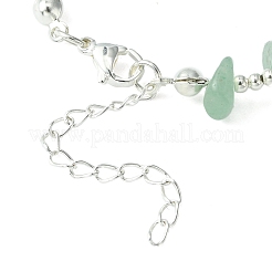 4Pcs 4 Style Natural Mixed Gemstone Heart Charm Bracelets Set with Chips Beaded Chains&nbsp;BJEW-TA00295