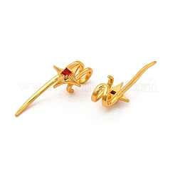 Rack Plating Brass Micro Pave Cubic Zirconia Cuff Earrings&nbsp;EJEW-P221-13G