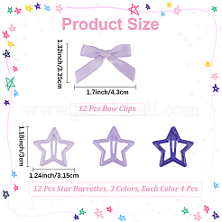 12Pcs Star Iron Snap Hair Clips&nbsp;OHAR-CP0001-25