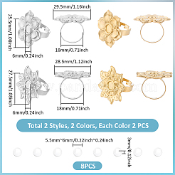 DIY Flower Cuff Ring Making Kits&nbsp;DIY-UN0008-08