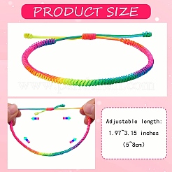 5Pcs 5 Color Braided Nylon Thread Cord Bracelets Set&nbsp;BJEW-SW00049-05