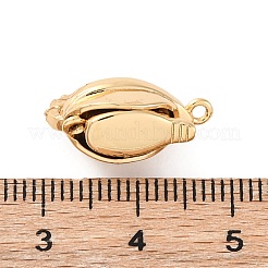 Brass & Black Lip Shell & Epoxy Resin Box Clasps&nbsp;KK-P291-26G-02