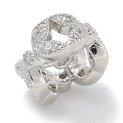 Rack Plating Brass Micro Pave Cubic Zirconia Spacer Beads&nbsp;KK-L224-033P