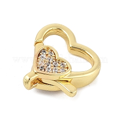 Brass Micro Pave Clear Cubic Zirconia Lobster Claw Clasps&nbsp;KK-P299-06G