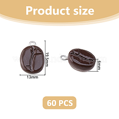 60Pcs Resin Pendants&nbsp;CRES-DC0001-07