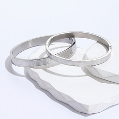 Non-Tarnish 2Pcs 2 Style 201 Stainless Steel Hinged Bangles for Women&nbsp;QR1999-2