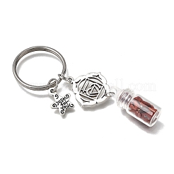 7Pcs Tibetan Style Alloy Keychains&nbsp;KEYC-JKC01386