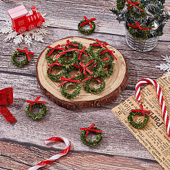 Polyester with Iron Miniature Christmas wreath&nbsp;AJEW-WH0609-182B