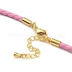 Leather Braided Cord Link Bracelets&nbsp;MAK-K022-01G-13