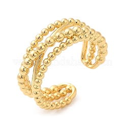 Rack Plating Brass Criss Cross Open Cuff Rings for Women&nbsp;RJEW-M148-06G