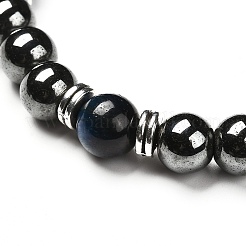 Natural Tiger Eye(Dyed) Beads Stretch Bracelets Set&nbsp;BJEW-JB06653-05