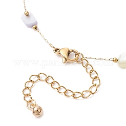 Dyed Nuggets Natural Shell & 304 Stainless Steel Link Chain Anklets&nbsp;AJEW-AN00726