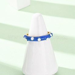 Brass Enamel Cuff Open Rings&nbsp;RJEW-P183-06G-M