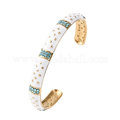 304 Stainless Steel Enamel Cuff Bangles for Women&nbsp;BJEW-H637-02B-G