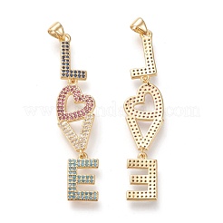 Brass Micro Pave Cubic Zirconia Big Pendants&nbsp;ZIRC-I045-09G