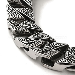 304 Stainless Steel Cuban Link Chain Bracelets for Women Men&nbsp;BJEW-Q341-06D-AS